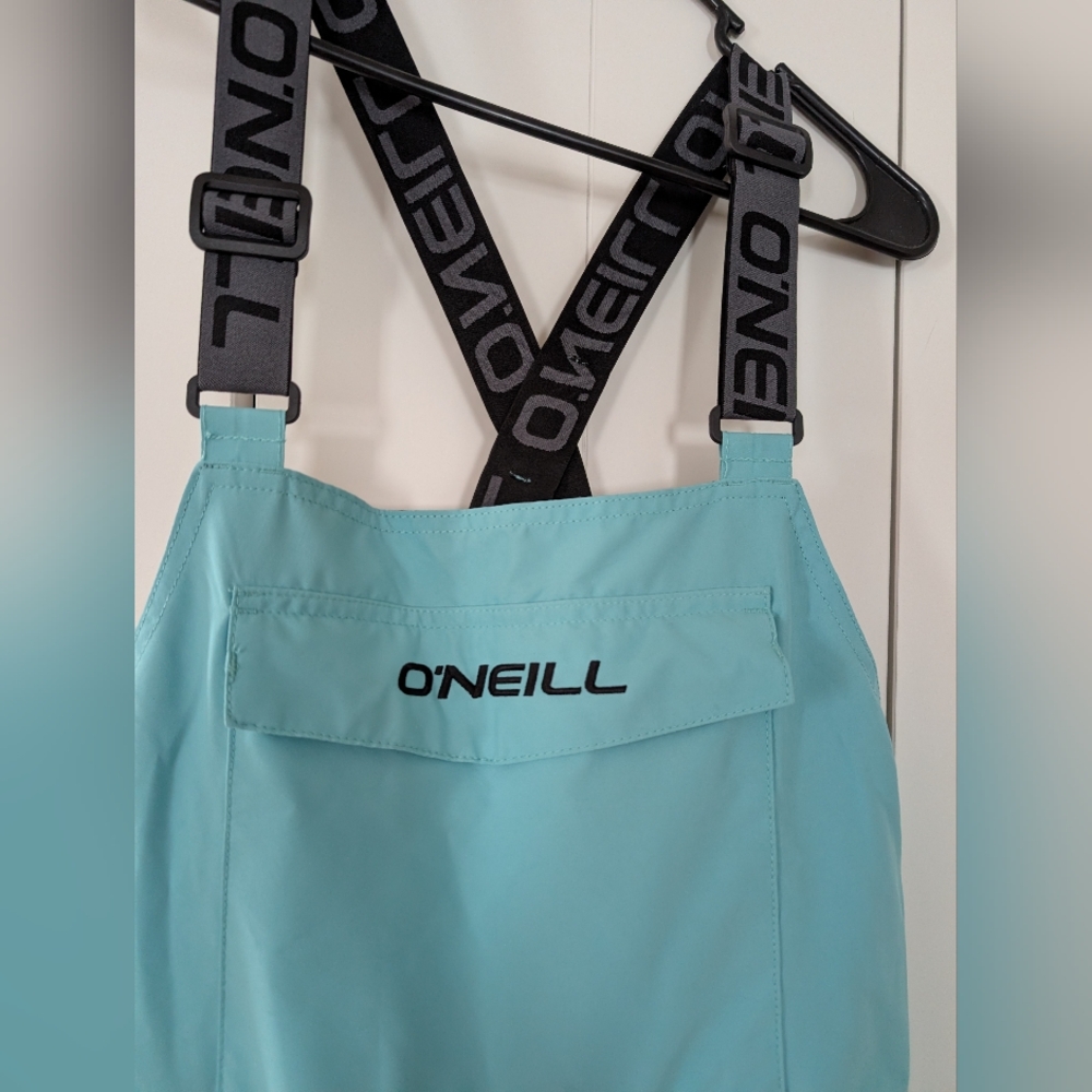O'Neill Aqua Snow Pants Bibs with Black Straps
